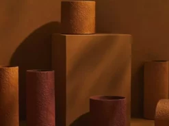 Tree Stripes Pty Ltd Pots & Hanging Baskets Cylinder Pot Diwali - Caramel Cafe