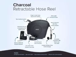Hoselink Hoses & Sprinklers 20m Retractable Hose Reel - Charcoal 11 Hoselink Hoses & Sprinklers 20m Retractable Hose Reel - Charcoal