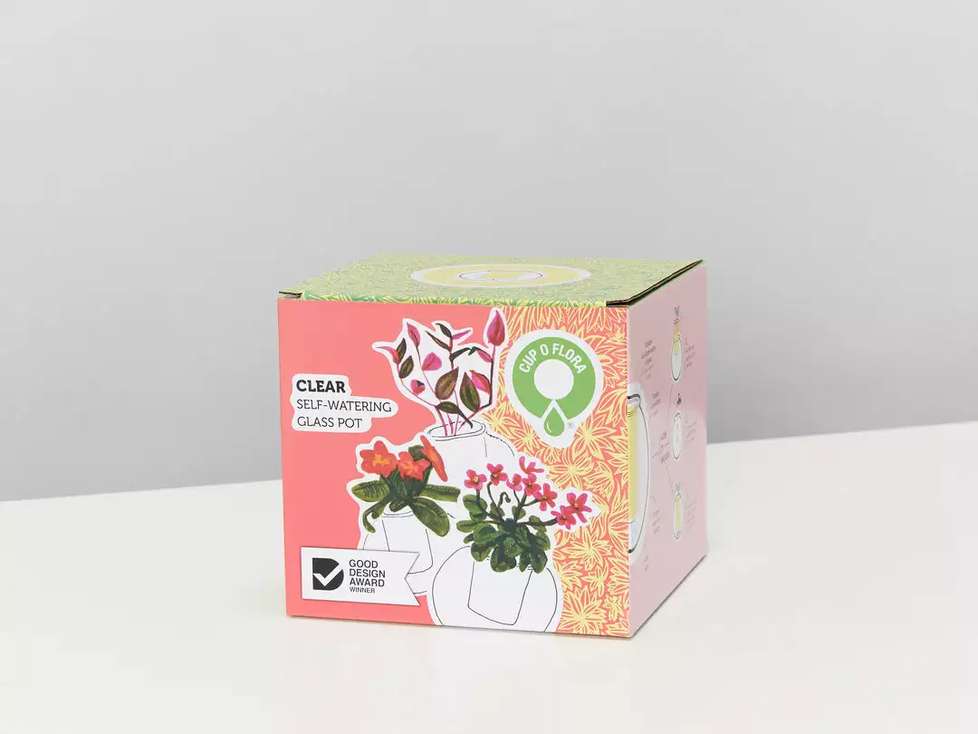 Plants In A Box Clear Glass Self-Watering Planter 6 Plants In A Box Clear Glass Self-Watering Planter