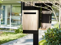 Javidesign Outdoor Living Large Post Mount Letterbox - Charcoal