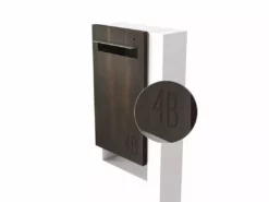 Javidesign Post Mount Letterbox - White (with Custom Numbers)