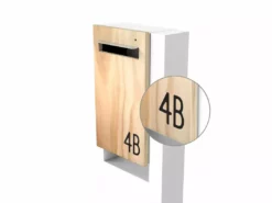 Javidesign Post Mount Letterbox - White (with Custom Numbers)