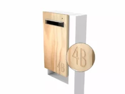 Javidesign Post Mount Letterbox - White (with Custom Numbers)