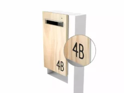 Javidesign Post Mount Letterbox - White (with Custom Numbers)