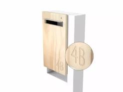 Javidesign Post Mount Letterbox - White (with Custom Numbers)