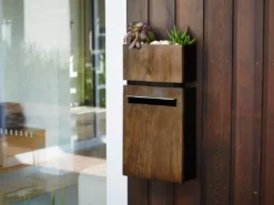 Javidesign Outdoor Living Wall Mount Letterbox + Planter - Charcoal