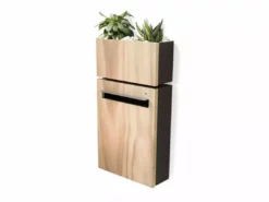 Javidesign Outdoor Living Wall Mount Letterbox + Planter - Charcoal