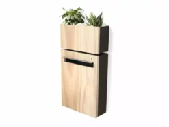 Javidesign Outdoor Living Wall Mount Letterbox + Planter - Charcoal