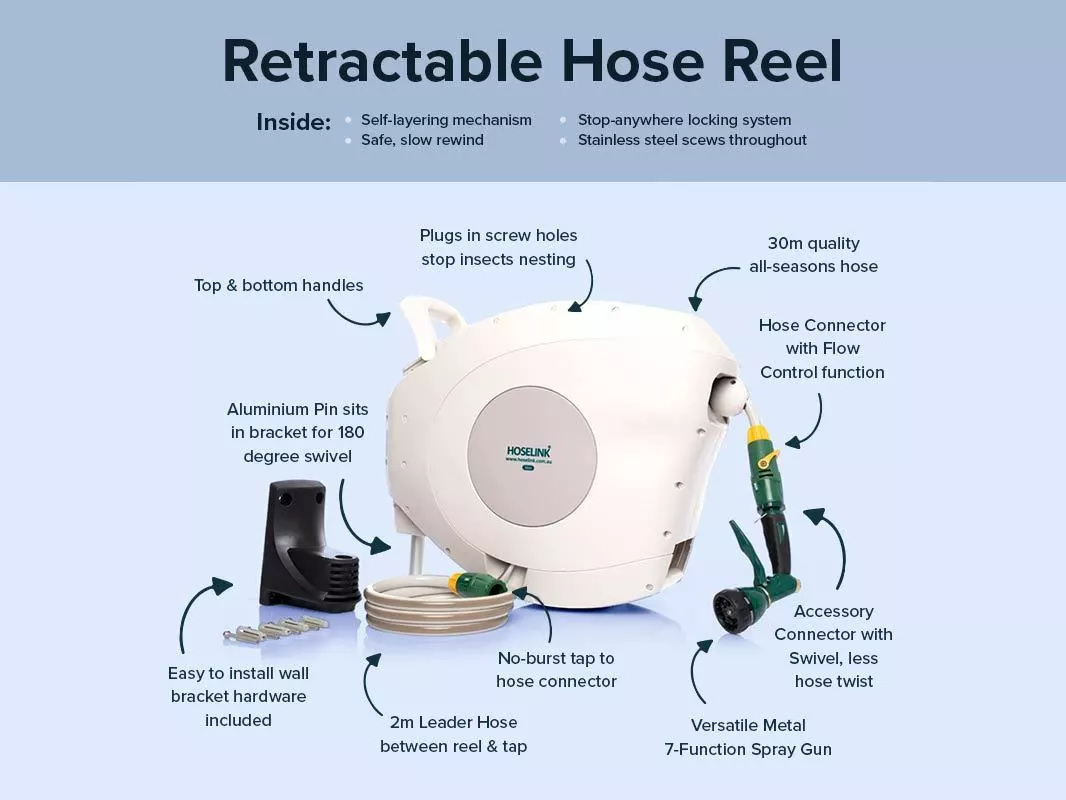 Hoselink Hi-Flow 25m Retractable Hose Reel 6 Hoselink Hi-Flow 25m Retractable Hose Reel