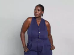 Suk Workwear Cropped Open Front Overalls