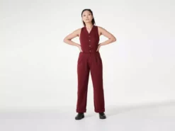SUK Workwear Open Front Overalls - Oxblood