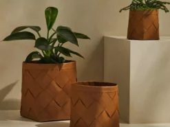 Tree Stripes Pty Ltd Pots & Hanging Baskets Weaved Basket Niu - Natural Brown