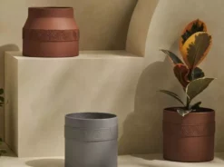 Tree Stripes Pty Ltd Cylinder Pot Kilima - Light Grey