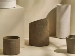 Tree Stripes Pty Ltd Cylinder Vase Diwali - White Pots & Hanging Baskets